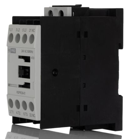 RS PRO RSPRO9-01 Contactor, 24 V ac Coil, 3-Pole, 9 A, 4 kW, 1NC, 690 V [0]; 250-8791