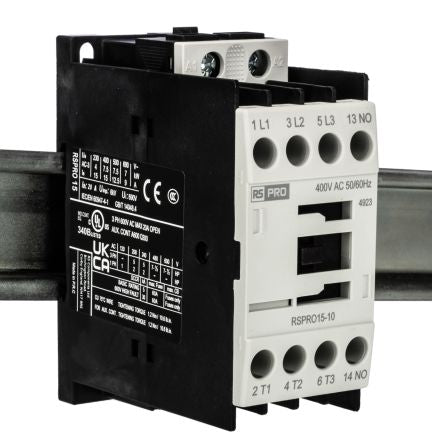 RS PRO RSPRO15-10 Contactor, 400 V ac Coil, 3-Pole, 15 A, 7.5 kW, 1NO, 690 V [0]; 250-8800
