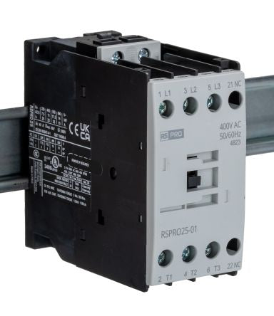 RS PRO RSPRO25-01 Contactor, 400 V ac Coil, 3-Pole, 25 A, 11 kW, 1NC, 690 V [0]; 250-8820
