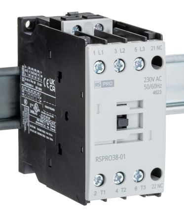 RS PRO RSPRO38-01 Contactor, 230 V ac Coil, 3-Pole, 38 A, 18.5 kW, 1NC, 690 V [0]; 250-8830