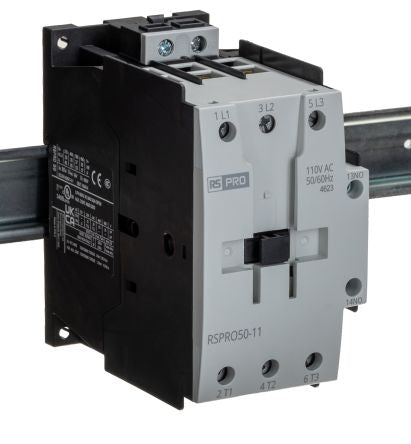 RS PRO RSPRO50-11 Contactor, 110 V ac Coil, 3-Pole, 50 A, 22 kW, 1NO/1NC, 690 V [0]; 250-8835