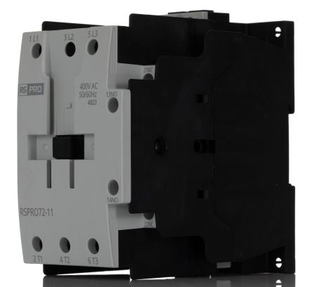 RS PRO RSPRO72-11 Contactor, 400 V ac Coil, 3-Pole, 72 A, 37 kW, 1NO/1NC, 690 V [0]; 250-8844