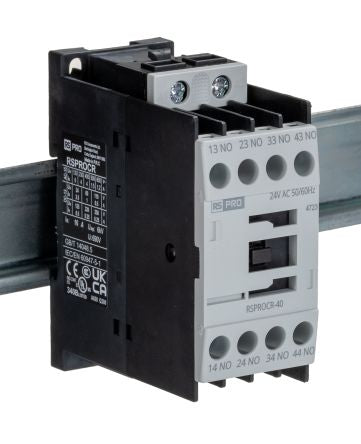 RS PRO RSPROCR-40 Contactor, 24 V ac Coil, 1-Pole, 4 A, -, 4NO, 500 V [0]; 250-8846