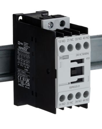 RS PRO RSPROCR-31 Contactor, 24 V ac Coil, 1-Pole, 4 A, -, 3NO/1NC, 500 V [0]; 250-8851