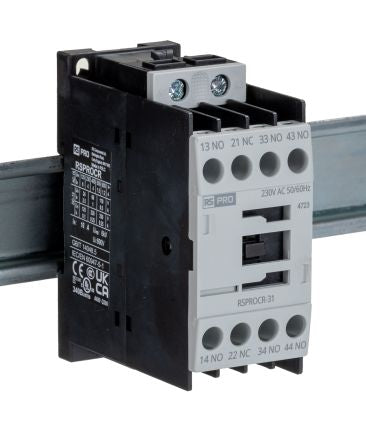 RS PRO RSPROCR-31 Contactor, 230 V ac Coil, 1-Pole, 4 A, -, 3NO/1NC, 500 V [0]; 250-8853