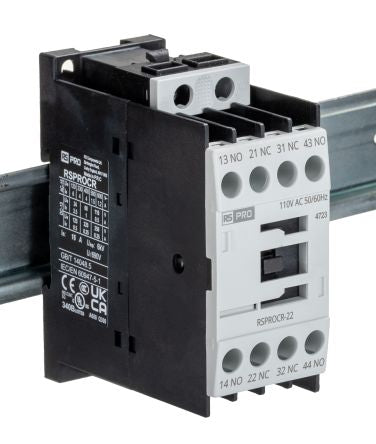 RS PRO RSPROCR-22 Contactor, 110 V ac Coil, 1-Pole, 4 A, -, 2NO/2NC, 500 V [0]; 250-8857