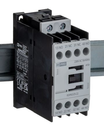 RS PRO RSPROCR-22 Contactor, 230 V ac Coil, 1-Pole, 4 A, -, 2NO/2NC, 500 V [0]; 250-8858