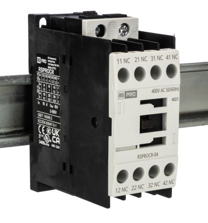 RS PRO RSPROCR-04 Contactor, 400 V ac Coil, 1-Pole, 4 A, -, 4NO, 500 V [0]; 250-8874