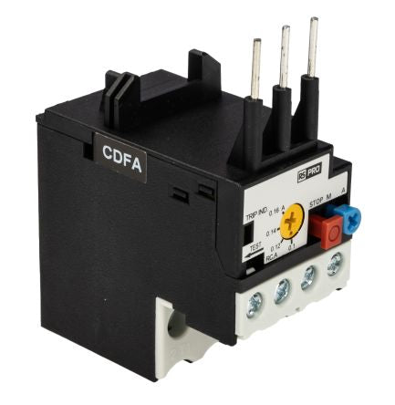 RS PRO Thermal Overload Relay 1NC/1NO, 0.16 A F.L.C, 160 mA Contact Rating, 5.4 W, 4000 V ac, RSPROOL12 [0]; 250-8876