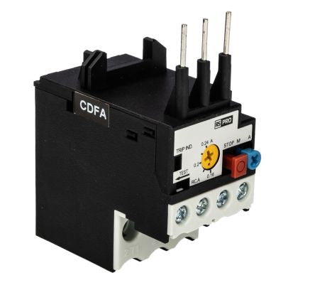 RS PRO Thermal Overload Relay 1NC/1NO, 0.24 A F.L.C, 240 mA Contact Rating, 5.4 W, 4000 V ac, RSPROOL12 [0]; 250-8877