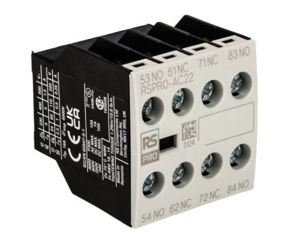 RS PRO Auxiliary Contact, 4 Contact, 2NO/2NC, Top Mounted, RSPRO-AC22 [0]; 250-8912