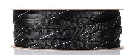 RS PRO Expandable Braided PET Black Cable Sleeve, 20mm Diameter, 100m Length [0]; 251-0833