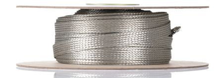 RS PRO Expandable Braided Tinned Copper Metallic Cable Sleeve, 19.84mm Diameter, 30m Length [0]; 251-0834