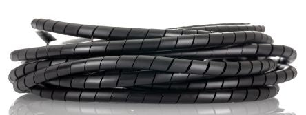 HellermannTyton Spiral Wrap, I.D 6mm, 40mm Polyethylene SBPE Series [161-41153 SBPE6D BK]; 251-7644