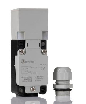RS PRO Inductive Block Proximity Sensor, 20 mm Detection, 2-Wire NO/NC, 20 → 250 V ac/dc, 20 → 250 V ac/dc [0]; 252-2028