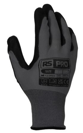 RS PRO Grey Polyamide General Purpose Work Gloves, Size 7, Small, Polyurethane Coating [LN622-07]; 253-5201