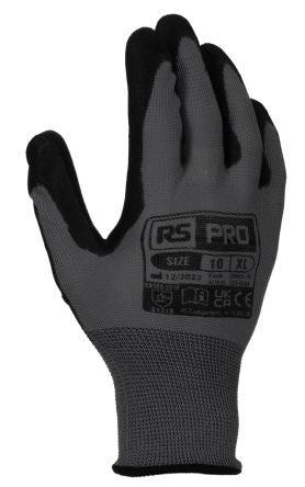 RS PRO Grey Polyamide General Purpose Work Gloves, Size 10, XL, Polyurethane Coating [LN622-10]; 253-5204