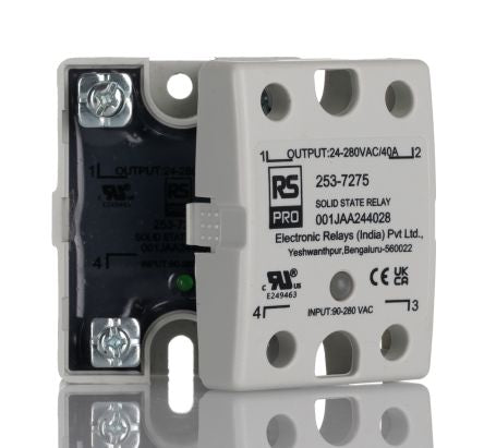 RS PRO Solid State Relay, 40 Amps Load, Panel Mount, Surface Mount, 280 Vrms Load [0]; 253-7275