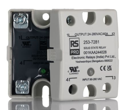 RS PRO Solid State Relay, 40 Amps Load, Panel Mount, Surface Mount, 280 Vrms Load [0]; 253-7281
