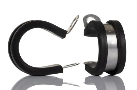 RS PRO 22mm Black, Stainless Steel 304 P Clip [0]; 253-8556