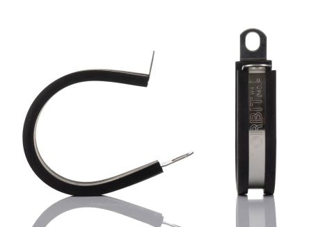 RS PRO 40mm Black, Stainless Steel 304 P Clip [0]; 253-8566
