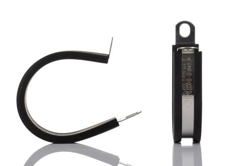 RS PRO 44mm Black, Stainless Steel 304 P Clip [0]; 253-8567