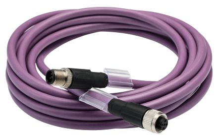 Phoenix Contact Straight Female M12 to Male M12 Bus Cable, 5m [1507382]; 254-4655