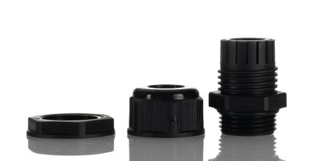 Hammond 1427NCG Series Black Nylon Cable Gland, M20 Thread, 6mm min., 12mm max., IP68 [1427NCGM20B]; 256-5612