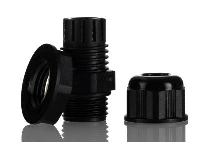 Hammond 1427NCG Series Black Nylon Cable Gland, PG7 Thread, 3mm min., 7mm max., IP68 [1427NCGPG7B]; 256-5650