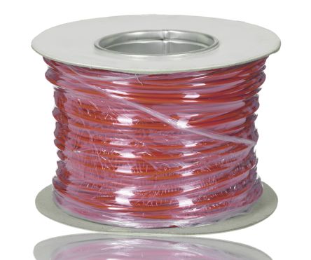 RS PRO Red 1mm² Hook Up Wire, 18 AWG, 16/0.2mm, 100m, PVC Insulation [0]; 256-7025