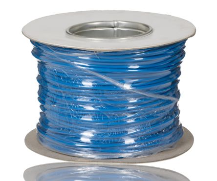 RS PRO Blue 2.5mm² Hook Up Wire, 14 AWG, 45/0.25mm, 100m, PVC Insulation [0]; 256-7034