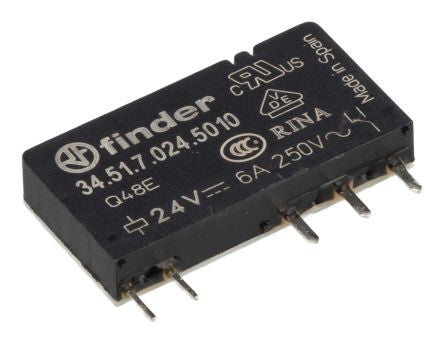 Finder 34 Series Industrial Relay, DIN Rail Mount [345170245010]; 257-7355