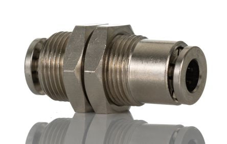 Norgren PNEUFIT 10 Series Straight Threaded Adaptor, Push In 6 mm to Push In 6 mm, Threaded Connection Style [100290600]; 259-5168