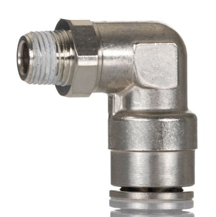 Norgren PNEUFIT 10 Series Straight Threaded Adaptor, R 1/8 Male to Push In 10 mm, Threaded-to-Tube Connection Style, [101471018]; 259-5225