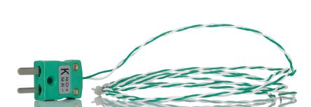 RS PRO Type K Exposed Junction Thermocouple 1m Length, 1/0.2mm Diameter, -75°C → +260°C [0]; 262-3209