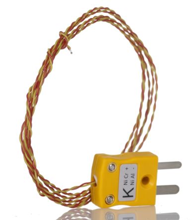 RS PRO Type K Thermocouple 1m Length, 1/0.2mm Diameter, -75°C → +250°C [0]; 262-3217