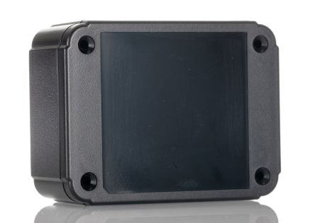 Hammond RL Series Black ABS General Purpose Enclosure, IP54, Flanged, Black Lid, 30 x 60 x 80mm [RL6105BK]; 263-3659