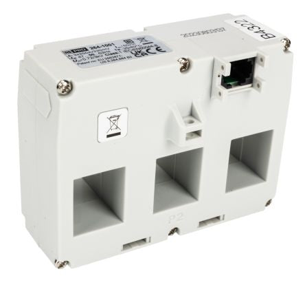 RS PRO DIN Rail Mounted Current Transformer, 250A Input, 3 x 250A, 330 mV Output, 25 x 21mm Bore, 330 mV [0]; 264-1001