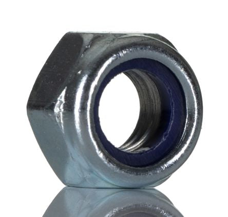 RS PRO, Bright Zinc Plated Steel Hex Nut, DIN 985, M8 [0]; 264-6422