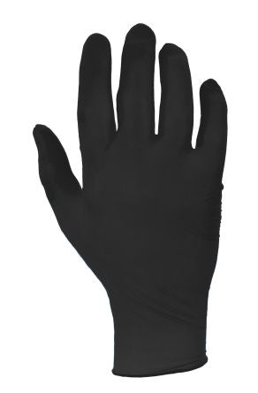 RS PRO Black Powder-Free Nitrile Disposable Gloves, Size L, 100 per Pack [G1363]; 264-9553