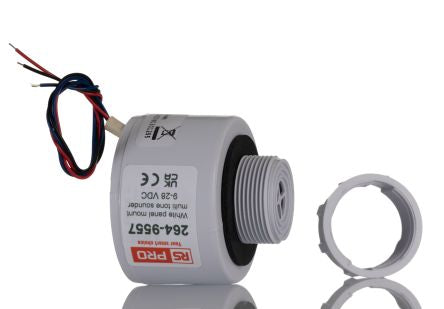 RS PRO Panel Mount Multi Tone Alarm Sounder, 9 → 28 V dc, 92dB at 1 m, IP65, DC, 32-Tone [0]; 264-9557