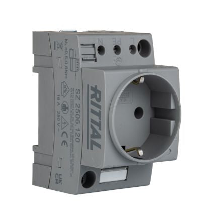 Rittal Grey Plug Socket, 16A [2506120]; 265-1238