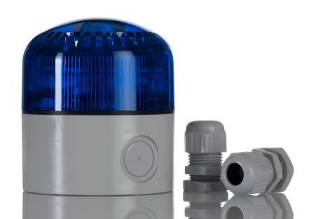 RS PRO Blue LED Beacon, 12 → 24 V ac/dc, IP65, Base Mount, 100dB at 1 Metre [0]; 265-5864