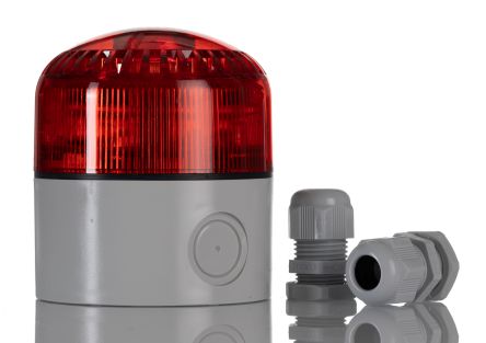 RS PRO Red LED Beacon, 12 → 24 V ac/dc, IP65, Base Mount, 100dB at 1 Metre [0]; 265-5865