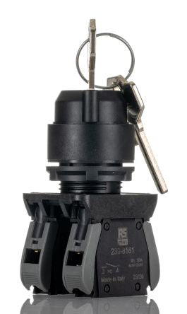 RS PRO Knob Key Switch - (2NO) 30mm Cutout Diameter, Illuminated 3 Positions [0]; 265-7662