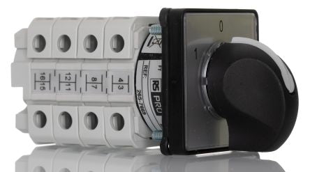 RS PRO, 4PDT 3 Position 60° Changeover Cam Switch, 500V ac, 16A, Knob Actuator [0]; 265-7669