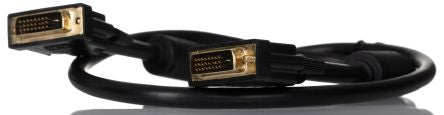 RS PRO, Male DVI-D Dual Link to Male DVI-D Dual Link  Cable, 1mBlack sheathFoil shielding [0]; 266-8477