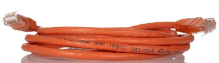 RS PRO, 2m Cat6, Orange RJ45 to Male RJ45 Male, U/UTP Unshielded, Terminated PVC Sheath [0]; 266-8486