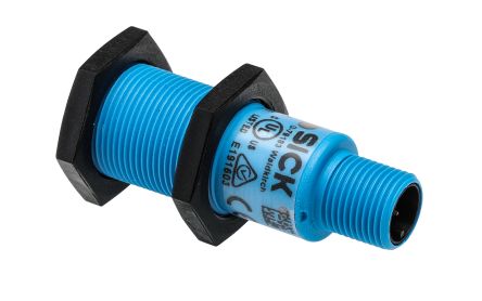 SICK Ultrasonic Threaded Barrel Proximity Sensor, M18, 350 mm Detection 0-10 V, 15 → 30 V dc [UM18-212167101]; 267-2113
