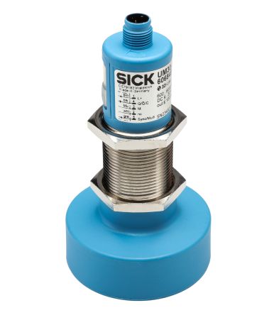 SICK Ultrasonic Threaded Barrel Proximity Sensor, M30, 6 m Detection, PNP/NPN, 9 → 30 V dc [UM30-21511B]; 267-2148